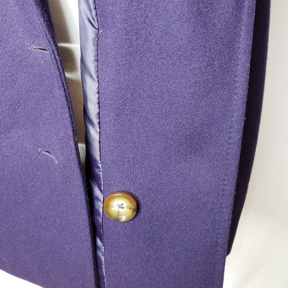 Michael Kors Pea Coat Wool Blend Purple Size Small - Picture 6 of 7